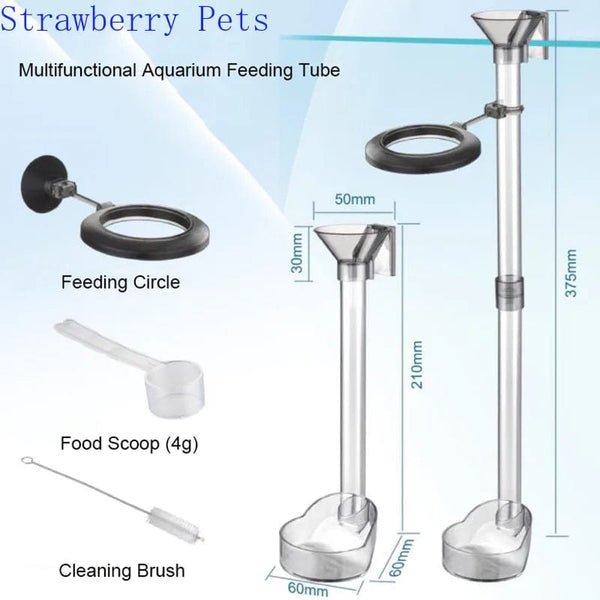 Planet Gates Tube Set Acrylic Aquarium Feeder Tube Set Dish Transparent Fish Tank Shrimp Snail Food Feeder Bowl Aquarium Feeding Accessories Shrimp