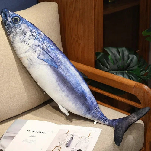 Planet Gates Tuna / 40cm 3D Simulation Fish Plush Toys Stuffed Tuna Salmon Autumn Saury Grouper Plush Pillow Creative Sofa Pillow Cushion Gift Kids Toy