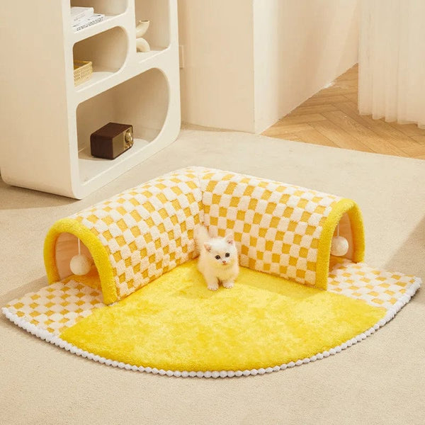 Planet Gates Tunnel Cat Nest Winter Warm Can Be Disassembled and Washed Cat Bed Cat Escape House Enclosed Cat House Autumn and Winter Cat Mat