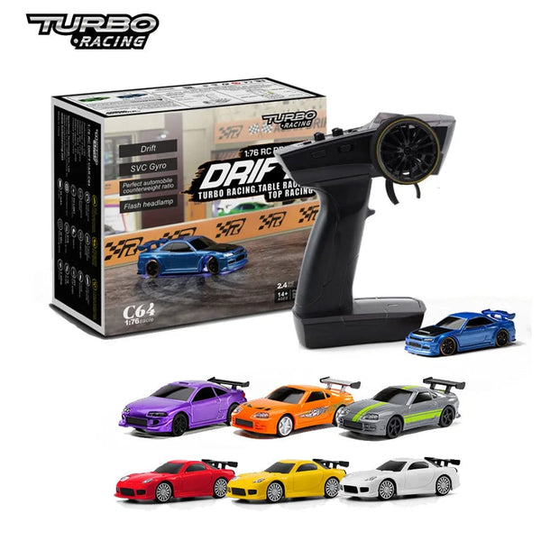 Planet Gates Turbo Racing 1:76 C64 C73 C72 C71 C74 Drift RC Car With Gyro Radio Full Proportional Remote Control Toys RTR Kit