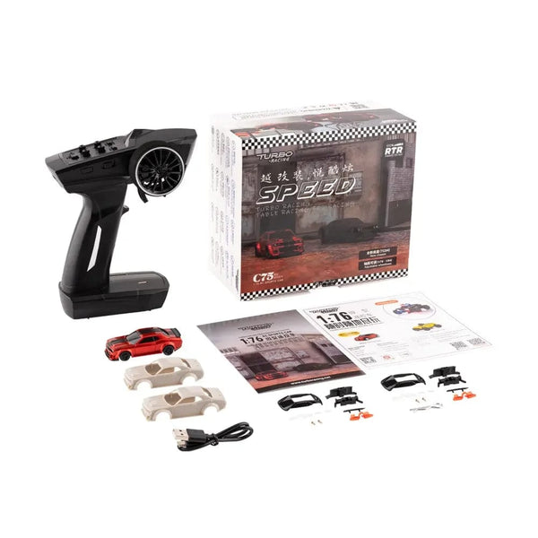 Planet Gates Turbo Racing 1:76 C71 C72 C73 C74 C75 RTR Flat Running Toys on Road RC Car Proportional Remote Control Toys for Kids and Adults