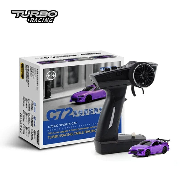 Planet Gates Turbo Racing 1:76 C71 C72 C73 C74 C75 RTR Flat Running Toys on Road RC Car Proportional Remote Control Toys for Kids and Adults