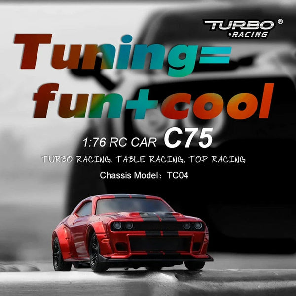 Planet Gates Turbo Racing 1:76 C71 C72 C73 C74 C75 RTR Flat Running Toys on Road RC Car Proportional Remote Control Toys for Kids and Adults