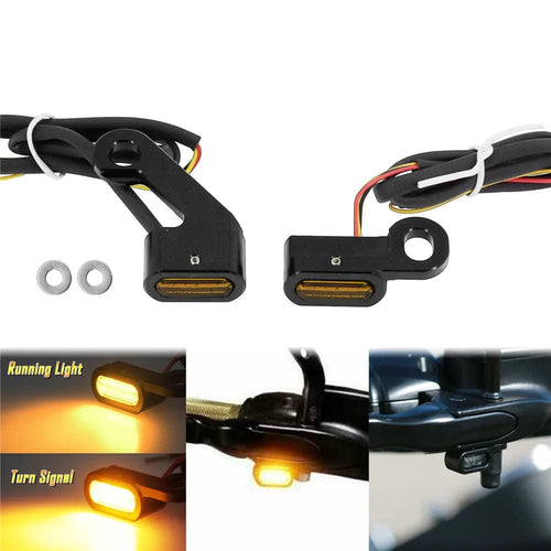 Planet Gates Turn Signal Light A Motorcycle Mini LED Turn Signals Indicators Running Blinker Amber Light With E Mark Handle Grip Lamp For Harley Softail Touring