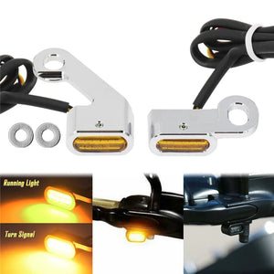 Planet Gates Turn Signal Light B Motorcycle Mini LED Turn Signals Indicators Running Blinker Amber Light With E Mark Handle Grip Lamp For Harley Softail Touring
