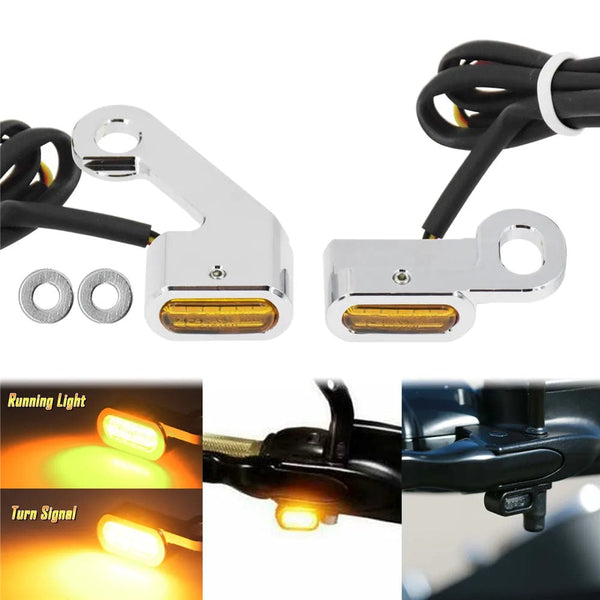 Planet Gates Turn Signal Light B Motorcycle Mini LED Turn Signals Indicators Running Blinker Amber Light With E Mark Handle Grip Lamp For Harley Softail Touring