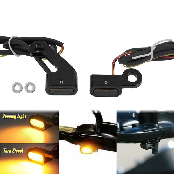 Planet Gates Turn Signal Light C Motorcycle Mini LED Turn Signals Indicators Running Blinker Amber Light With E Mark Handle Grip Lamp For Harley Softail Touring
