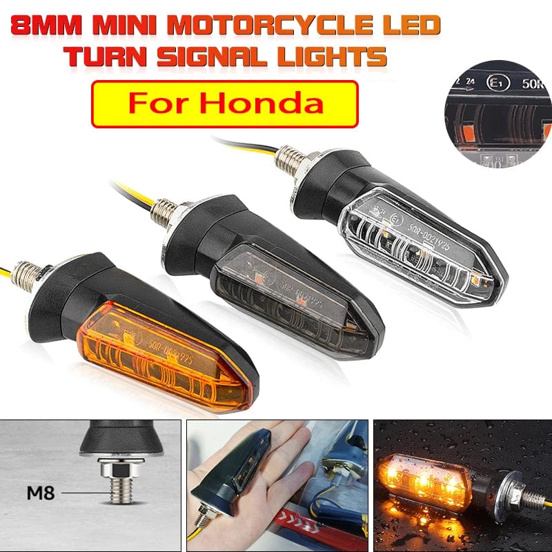 Planet Gates Turn Signals For HONDA Motorcycle 8mm 12V For HONDA CBR500R CBR650F CB650F CBR600RR CB500X CRF250L MSX125 Motorcycle Turn Signal