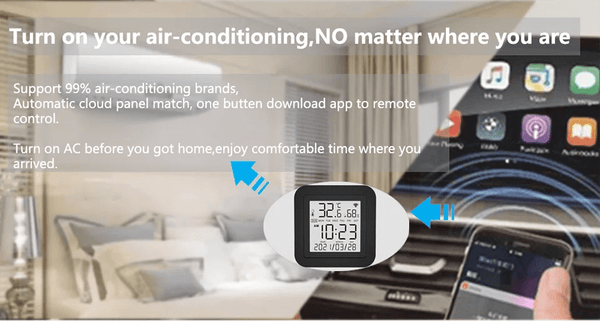 Planet Gates Tuya Smart Universal IR Remote with Temperature Humidity Sensor for Air Conditioner TV AC Works with Alexa,Google Home Yandex