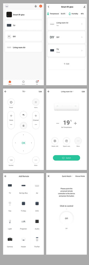 Planet Gates Tuya Smart Universal IR Remote with Temperature Humidity Sensor for Air Conditioner TV AC Works with Alexa,Google Home Yandex