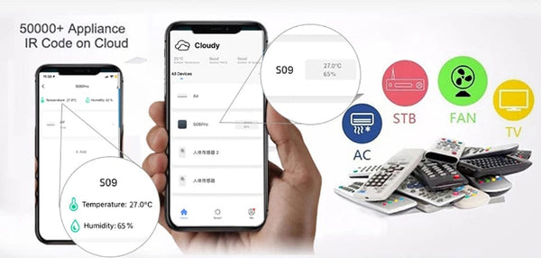 Planet Gates Tuya Smart WiFi Universal IR Remote Temperature Humidity Sensor for Air Conditioner TV AC Works with Alexa,Google Home Yandex