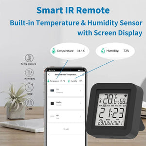 Planet Gates Tuya Smart WiFi Universal IR Remote Temperature Humidity Sensor for Air Conditioner TV AC Works with Alexa,Google Home Yandex