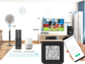 Planet Gates Tuya Smart WiFi Universal IR Remote Temperature Humidity Sensor for Air Conditioner TV AC Works with Alexa,Google Home Yandex