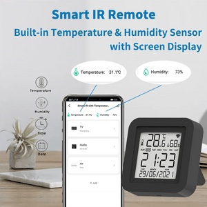 Planet Gates Tuya Smart WiFi Universal IR Remote Temperature Humidity Sensor for Air Conditioner TV AC Works with Alexa,Google Home Yandex