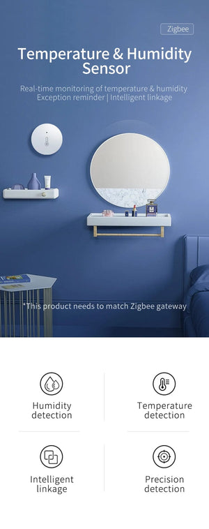 Planet Gates Tuya Smart Zigbee Temperature And Humidity Sensor Indoor Thermometer Monitor For Home Work With Alexa Google Home Assistant