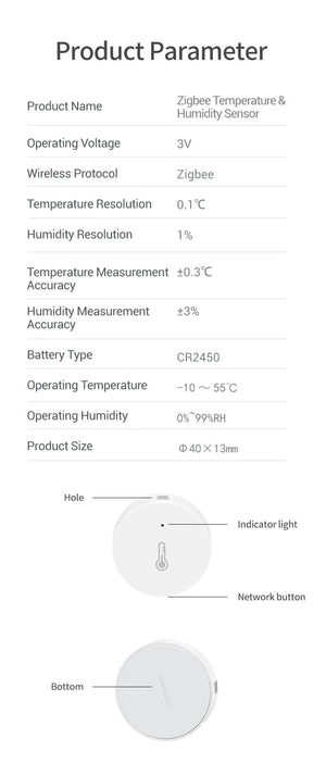 Planet Gates Tuya Smart Zigbee Temperature And Humidity Sensor Indoor Thermometer Monitor For Home Work With Alexa Google Home Assistant