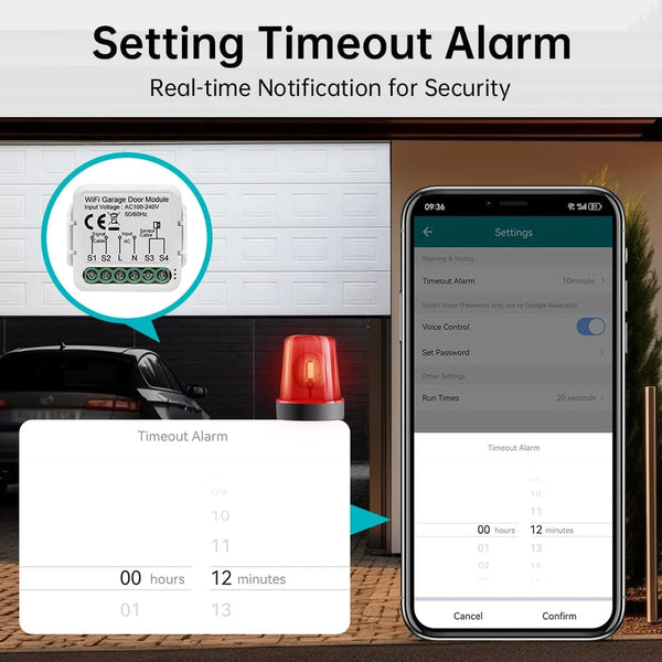 Planet Gates Tuya WiFi Garage Door Opener Controller Smart Automatic Garage Door Switch APP Remote Control for Alexa Google Home Yandex Alice