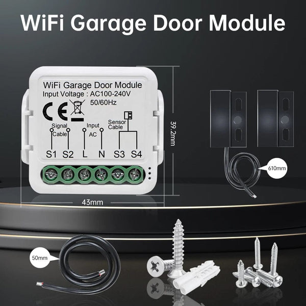 Planet Gates Tuya WiFi Garage Door Opener Controller Smart Automatic Garage Door Switch APP Remote Control for Alexa Google Home Yandex Alice