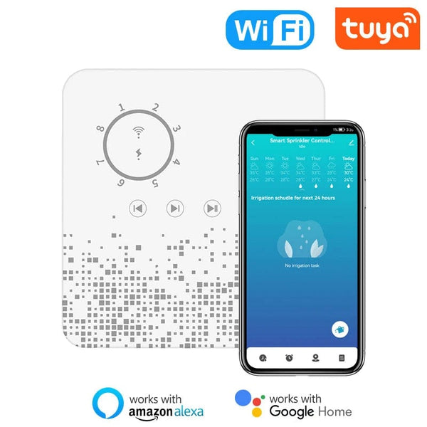 Planet Gates Tuya WiFi Sprinkler Controller Intelligent Irrigation Timer 8 Zones Automatic Watering Device Compatible with Alexa Google Home