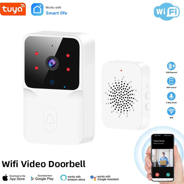 Planet Gates Tuya WiFi Video Doorbell Wireless HD Camera IR Alarm Security Smart Home Door Bell WiFi Intercom for Home