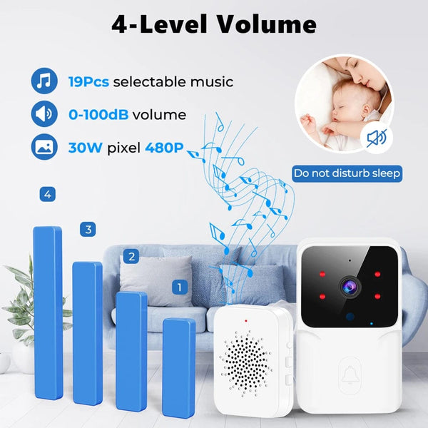 Planet Gates Tuya WiFi Video Doorbell Wireless HD Camera IR Alarm Security Smart Home Door Bell WiFi Intercom for Home