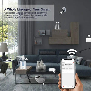 Planet Gates Tuya ZigBee Gateway Bridge, Wired/Wireless Smart Hub, Smart Life App Remote Control, Compatible with Alexa Google Home Assistant
