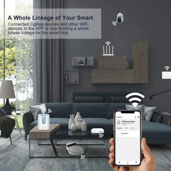Planet Gates Tuya ZigBee Gateway Bridge, Wired/Wireless Smart Hub, Smart Life App Remote Control, Compatible with Alexa Google Home Assistant