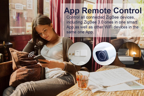 Planet Gates Tuya ZigBee Gateway Bridge, Wired/Wireless Smart Hub, Smart Life App Remote Control, Compatible with Alexa Google Home Assistant