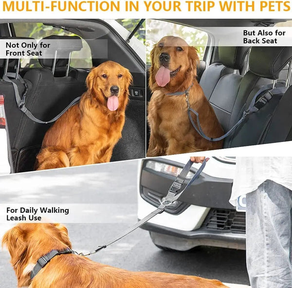 Planet Gates Two-in-one Nylon Adjustable Dogs Harness Collar Pet dog Accessories Pet Car Seat Belt Lead Leash Backseat Safety Belt