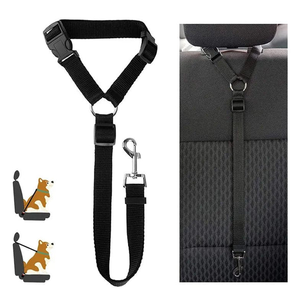 Planet Gates Two-in-one Nylon Adjustable Dogs Harness Collar Pet dog Accessories Pet Car Seat Belt Lead Leash Backseat Safety Belt