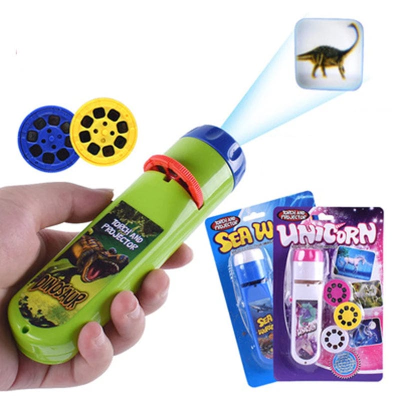 Planet Gates TY09 Projection Flashlight Children Projector Light Cute Cartoon Toy Night Photo Picture Light Bedtime Learning Fun Toys