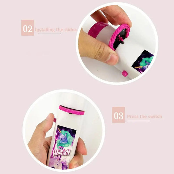 Planet Gates TY09 Projection Flashlight Children Projector Light Cute Cartoon Toy Night Photo Picture Light Bedtime Learning Fun Toys