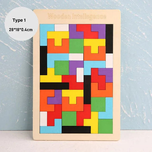 Planet Gates Type 1 3D Wooden Puzzle Toy Color Shape Cognition Brain Games for Children Wood Jigsaw Puzzles Toys Tangrams for Children Kids