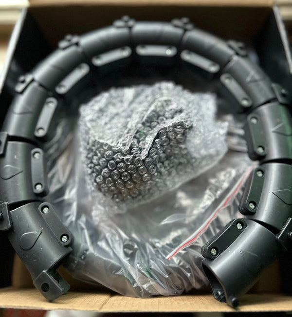 Planet Gates Type A Black 24 Section Smart Weighted Sport Hoops Abdominal Thin Waist Exercise Detachable Hoop Massage Fitness Circles Training Weight Loss