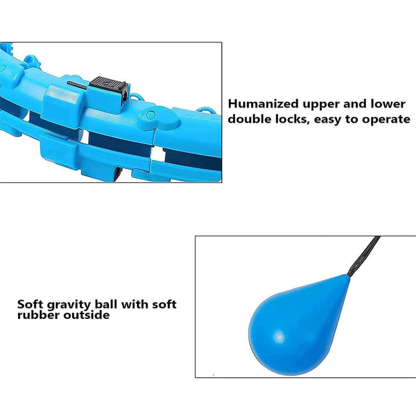 Planet Gates Type A Blue 18 Section Adjustable Sport Hoops Abdominal Thin Waist Exercise Detachable Massage Hoops Fitness Circle Gym Training Weight Loss