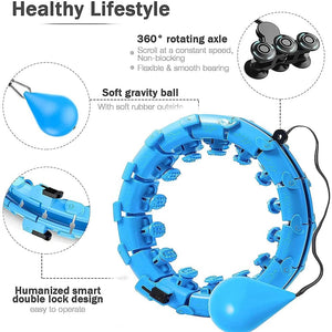 Planet Gates Type A Blue 18 Section Adjustable Sport Hoops Abdominal Thin Waist Exercise Detachable Massage Hoops Fitness Circle Gym Training Weight Loss