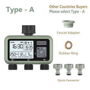 Planet Gates Type-A / CHINA Eshico New Design 3-Zone Water Timer Independent Watering Plan Garden Lawn Intelligent Automatic Drip Irrigation Battery Driven