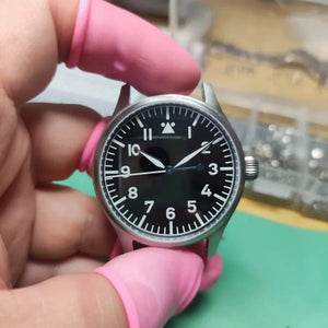 Planet Gates TYPE-A 【Escapement Time】Automatic PT5000 Movement Pilot Watch withType-B or Type-A   Black Dial and 40mm Case waterproof 100M