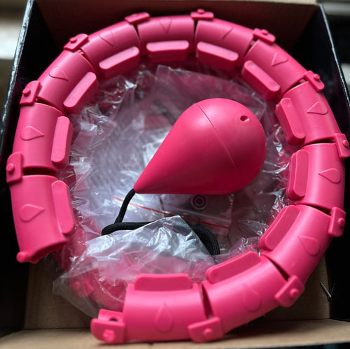 Planet Gates Type A Pink 24 Section Smart Weighted Sport Hoops Abdominal Thin Waist Exercise Detachable Hoop Massage Fitness Circles Training Weight Loss