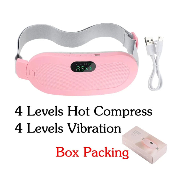 Planet Gates Type A Pink / GERMANY Electric Period Cramp Relief Massager Vibrating Heating Pad for Menstrual Pain Waist Stomach Abdominal Warm Palace Belt
