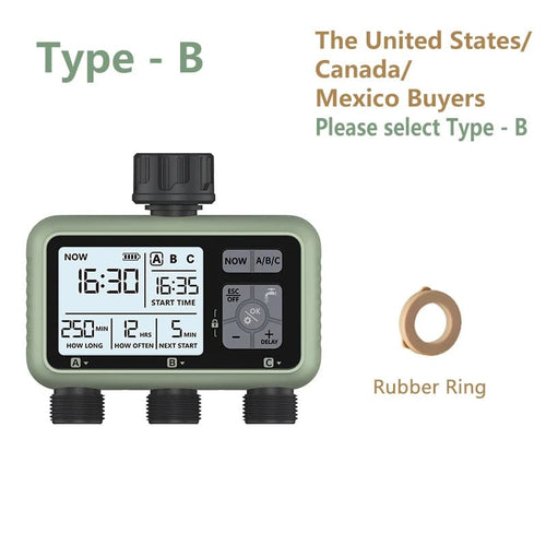 Planet Gates Type-B / CHINA Eshico New Design 3-Zone Water Timer Independent Watering Plan Garden Lawn Intelligent Automatic Drip Irrigation Battery Driven