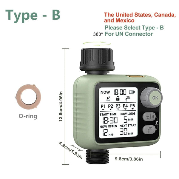 Planet Gates Type - B / CHINA Eshico New Style Water Timer Knob Easier to Operate LED Backlight Dark Night Guardian Rain Sensing More Intelligent Garden Tools