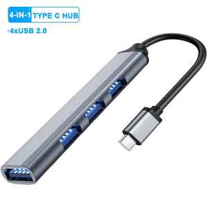 Planet Gates Type C 2.0 / CHINA 4-in-1 USB 3.0 HUB USB Hubs Docking Stations Type C 3.1 Multi USB Splitter OTG Adapter For PC Computer Accessories Macbook Pro