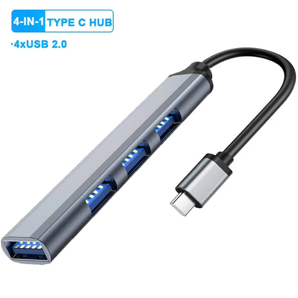 Planet Gates Type C 2.0 / CHINA 4-in-1 USB 3.0 HUB USB Hubs Docking Stations Type C 3.1 Multi USB Splitter OTG Adapter For PC Computer Accessories Macbook Pro