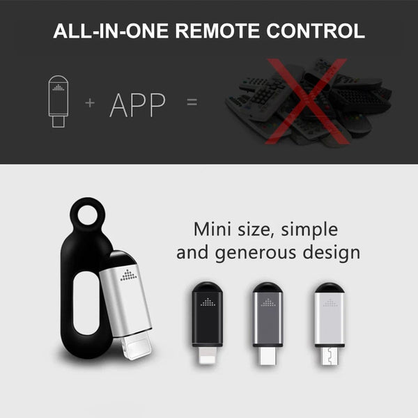 Planet Gates Type-C Connector Smart Phone Infrared Transmitter Universal Mini Remote Controller Replacement for iOS Smartphone TV Air Conditioner Fan Camera