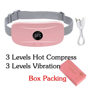 Planet Gates Type C Pink / Australia Electric Period Cramp Relief Massager Vibrating Heating Pad for Menstrual Pain Waist Stomach Abdominal Warm Palace Belt
