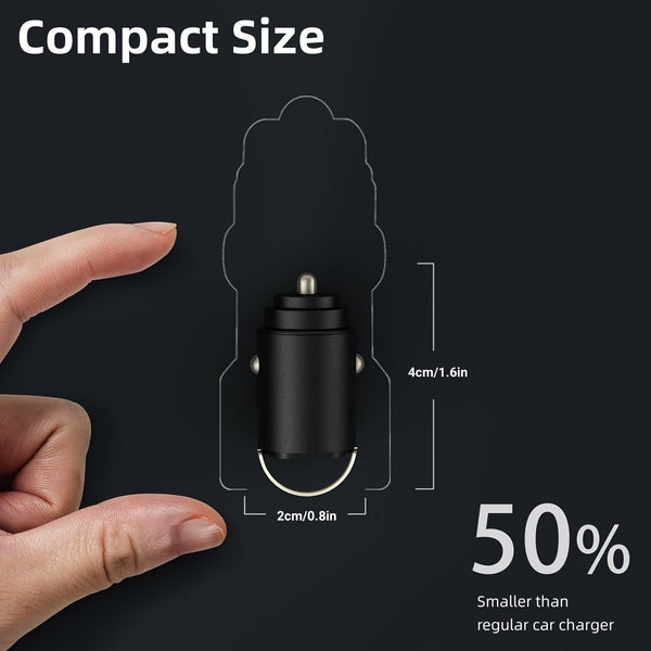 Planet Gates Type C + USB 100W(max ) 100W Fast Charging Car Charger, Hidden Car Charger, Mini Pull Ring Car Charger, Dual Port Cigarette Lighter Car Charger Adapter, Easy To Carry And Charge Your Phone.