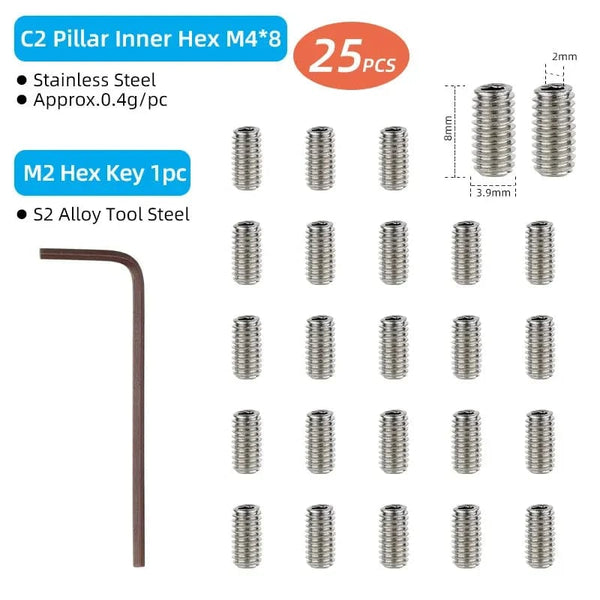 Planet Gates Type C2 25PC N Tool / CHINA Bicycle Pedal Spikes 25PCS Anti-skip Steel Studs M4 Threading Bolts Pin Nail for Cycle Pedals Bike Accessories