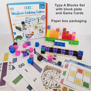 Planet Gates TypeA Set with Plate / Russian Federation Moulty Linking Math Cubes Set of 100 Counting Number Blocks STEM Counting Toys Snap Linking Cube Math Counters for Kids Learning