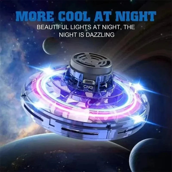 Planet Gates UFO Fingertip Gyroscope Sensing Toy, Fun Floating Luminous Gyroscope Stress Reducing Toy Children's Birthday Toy Gift